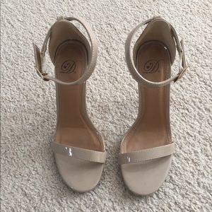 Nude beige strappy sandals heel 6 sexy stilettos